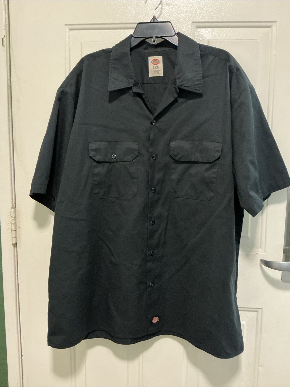 Dickies Black Short-Sleeve Camp Collar Button-Up Shirt